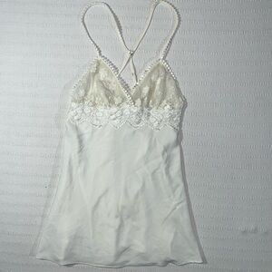 Flora Nikrooz Womens Embroidered Satin Chemise Slip Dress XS Bridal Coquette